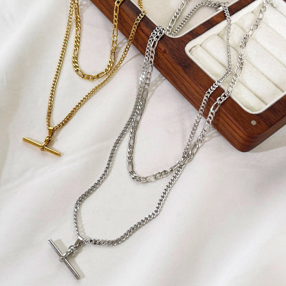 Double T Chain Necklace